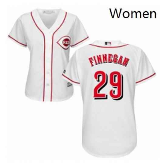 Womens Majestic Cincinnati Reds 29 Brandon Finnegan Authentic White Home Cool Base MLB Jersey